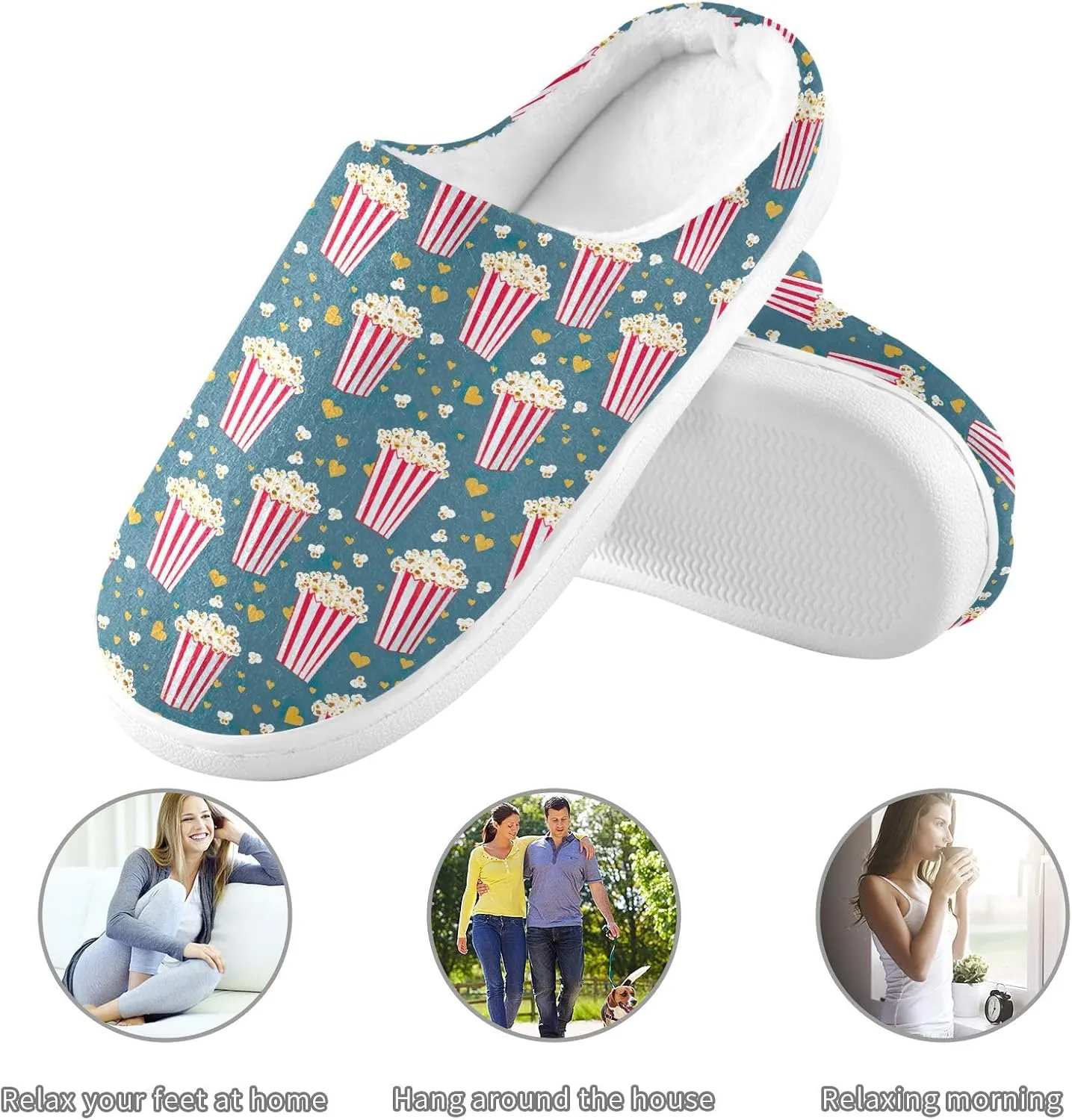 Women's Men's Slippers Memory Foam Fluffy Fuzzy Slipper Fleece Comfy Warm Slip On Winter Bedroom House Shoes for Outdoor Indoor Travel
