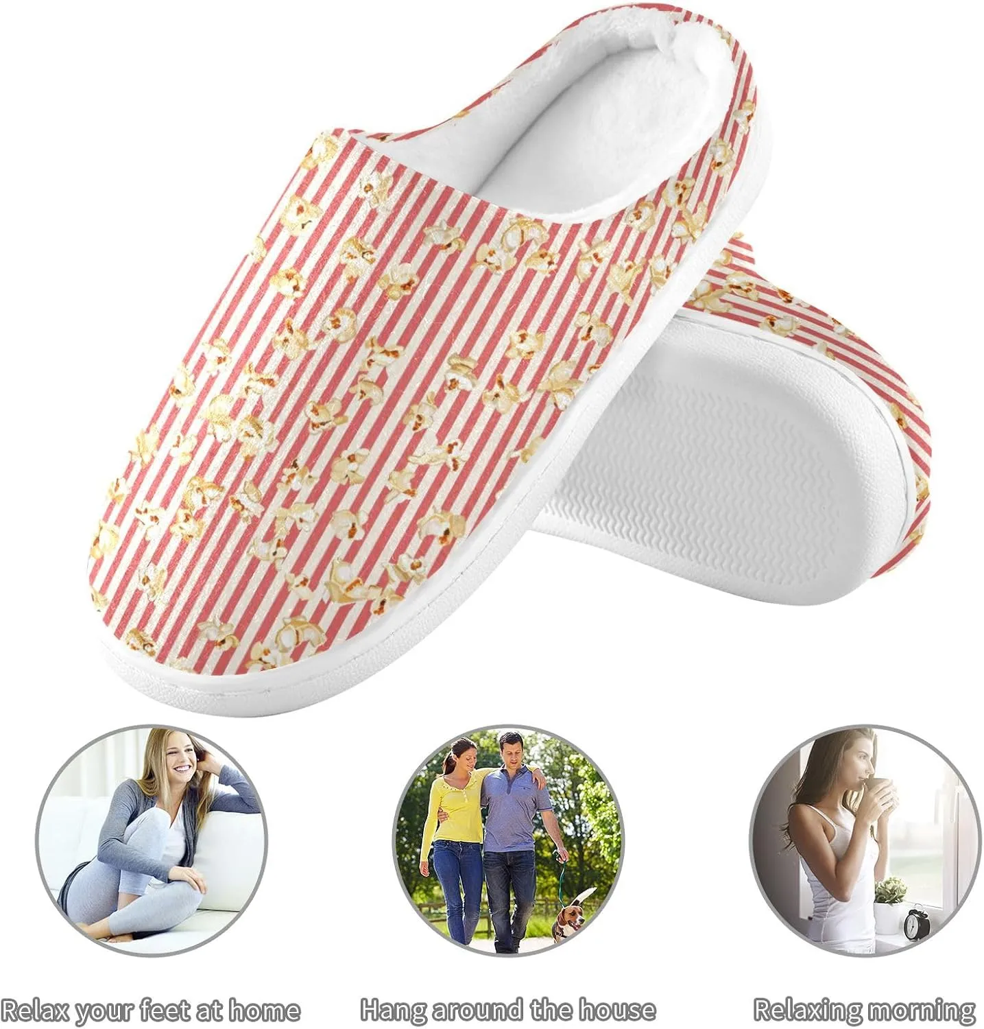 Women's Men's Slippers Memory Foam Fluffy Fuzzy Slipper Fleece Comfy Warm Slip On Winter Bedroom House Shoes for Outdoor Indoor Travel