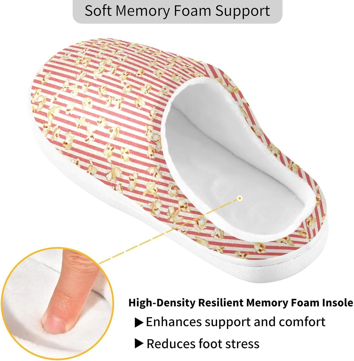Women's Men's Slippers Memory Foam Fluffy Fuzzy Slipper Fleece Comfy Warm Slip On Winter Bedroom House Shoes for Outdoor Indoor Travel