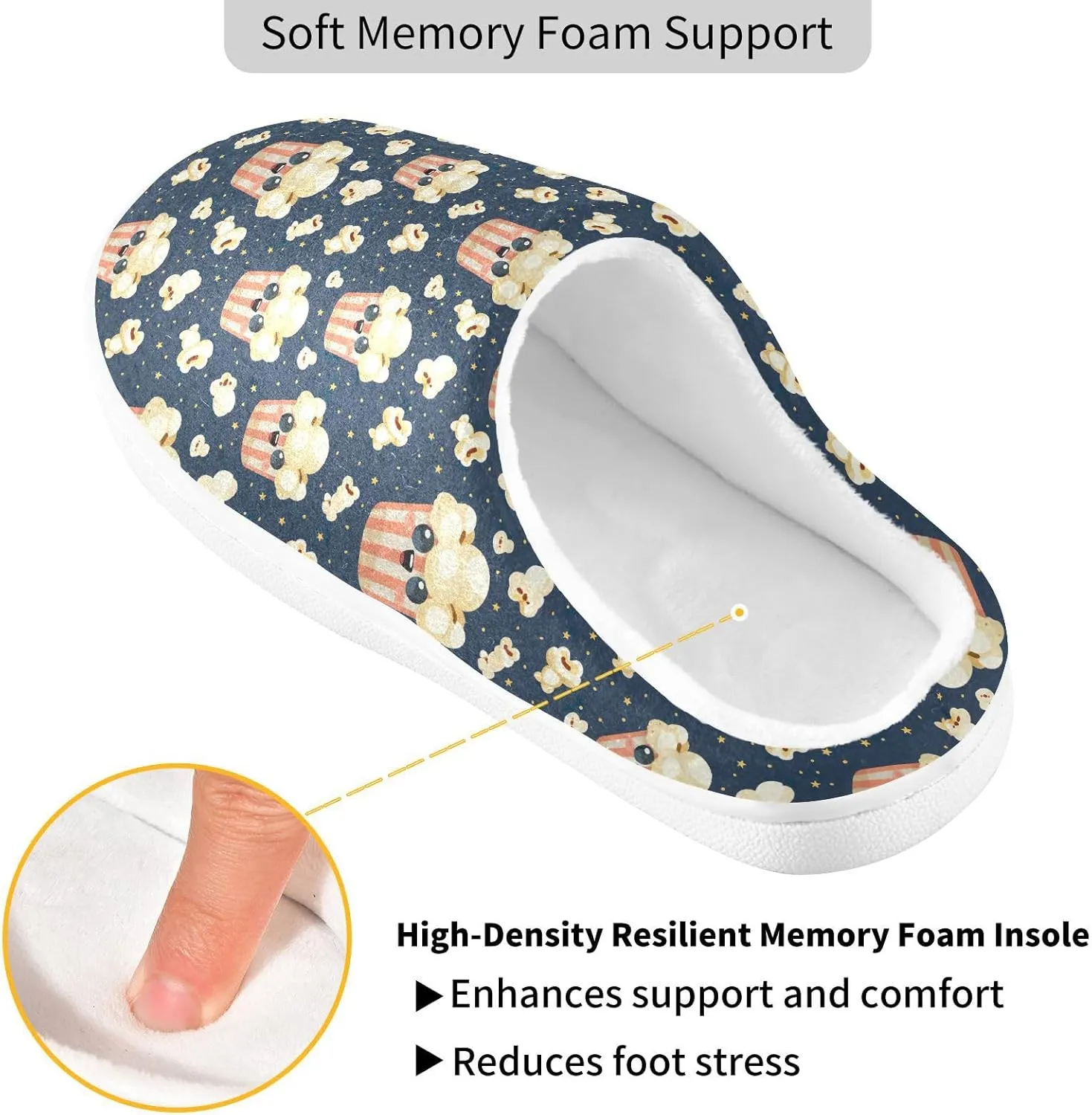 Women's Men's Slippers Memory Foam Fluffy Fuzzy Slipper Fleece Comfy Warm Slip On Winter Bedroom House Shoes for Outdoor Indoor Travel