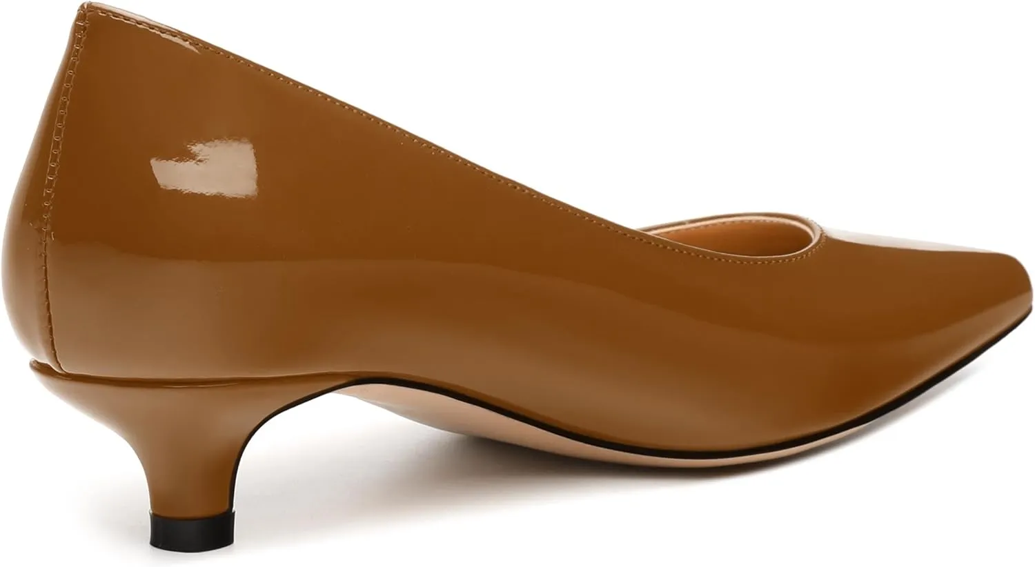 Women's Pumps, Pointed Toe Kitten Heels, Fashion Solid Patent High Heels for Women 1.3 Inch