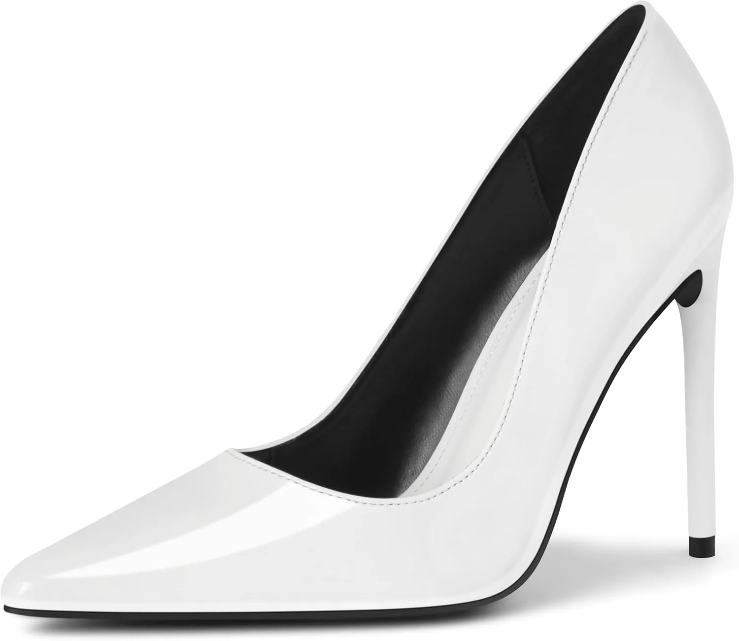 Women's Pumps Slip On High Heels with Pointed Toe 4.1 Inch Stiletto Bridal Party Dress Heels for Casual