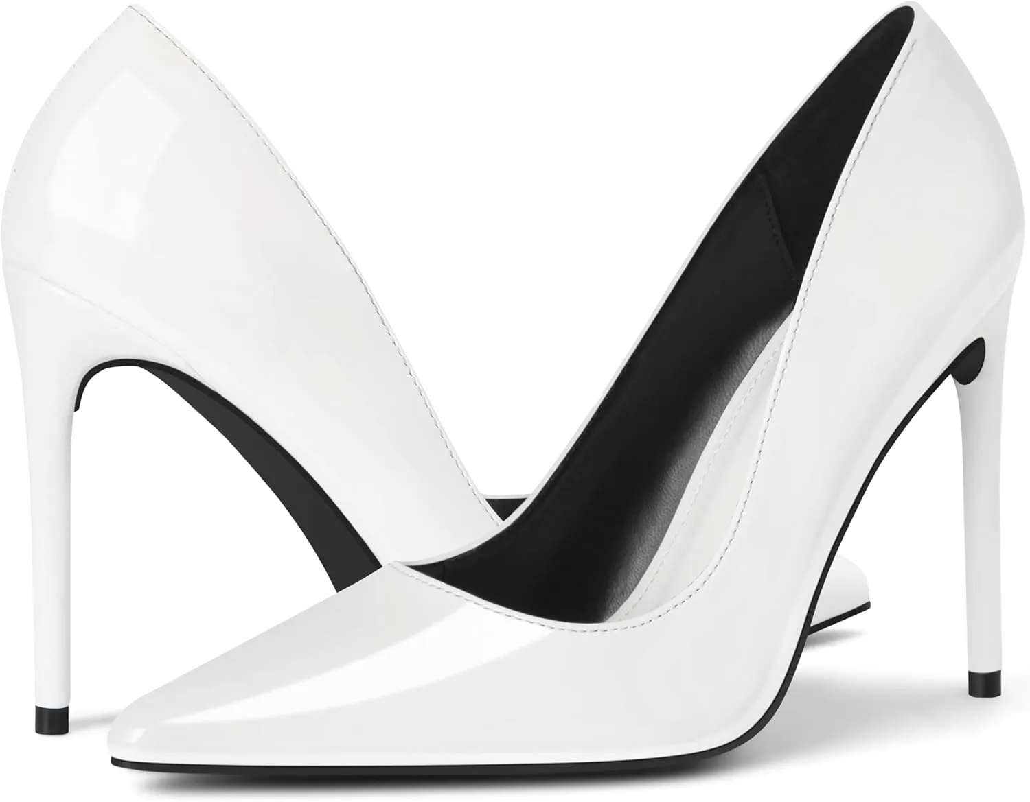 Women's Pumps Slip On High Heels with Pointed Toe 4.1 Inch Stiletto Bridal Party Dress Heels for Casual