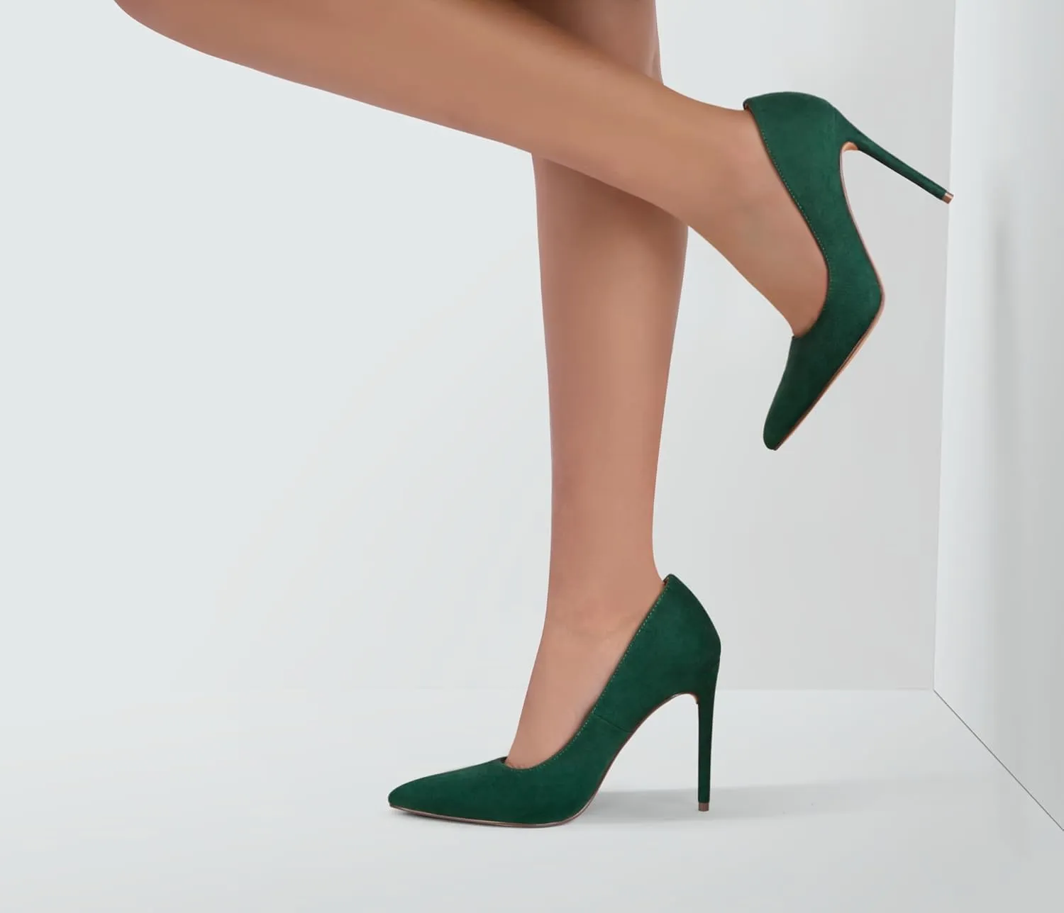 Women's Pumps Slip On High Heels with Pointed Toe 4.1 Inch Stiletto Bridal Party Dress Heels for Casual