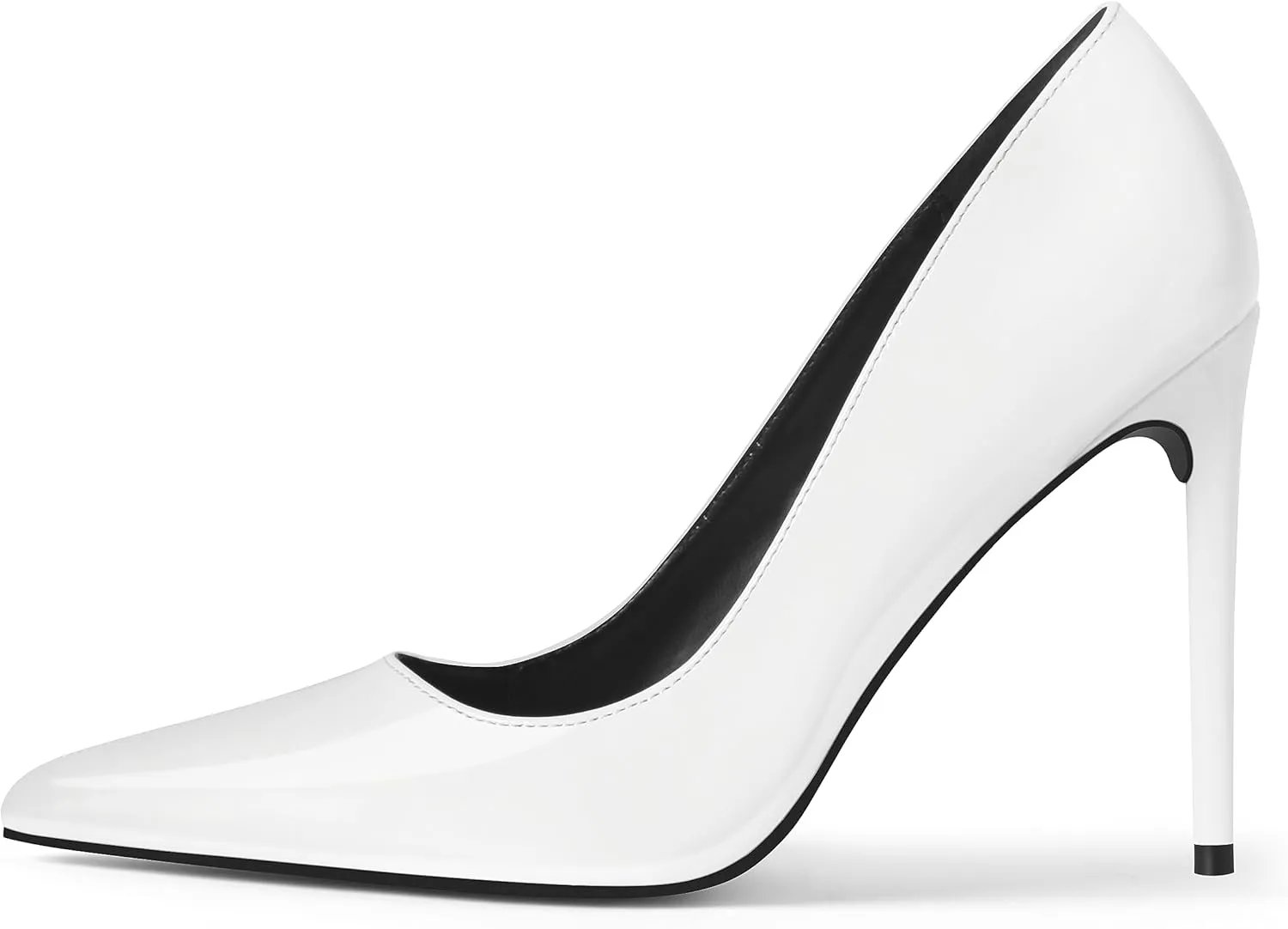 Women's Pumps Slip On High Heels with Pointed Toe 4.1 Inch Stiletto Bridal Party Dress Heels for Casual