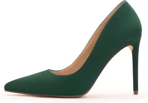 Women's Pumps Slip On High Heels with Pointed Toe 4.1 Inch Stiletto Bridal Party Dress Heels for Casual