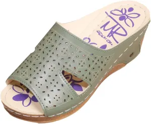 Womens Slip on Wedge Sandals Fashion Fish Mouth Open Toe Quilted Hollow Studded Platform Slipper Summer Comfortable Casual Print Ladies Shoes