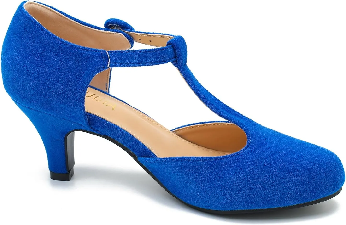 Womens T Strap Low Kitten Heels Ankle Strap Mary Janes Comfortable Vintage Closed Toe Wedding Pumps Dress Shoes