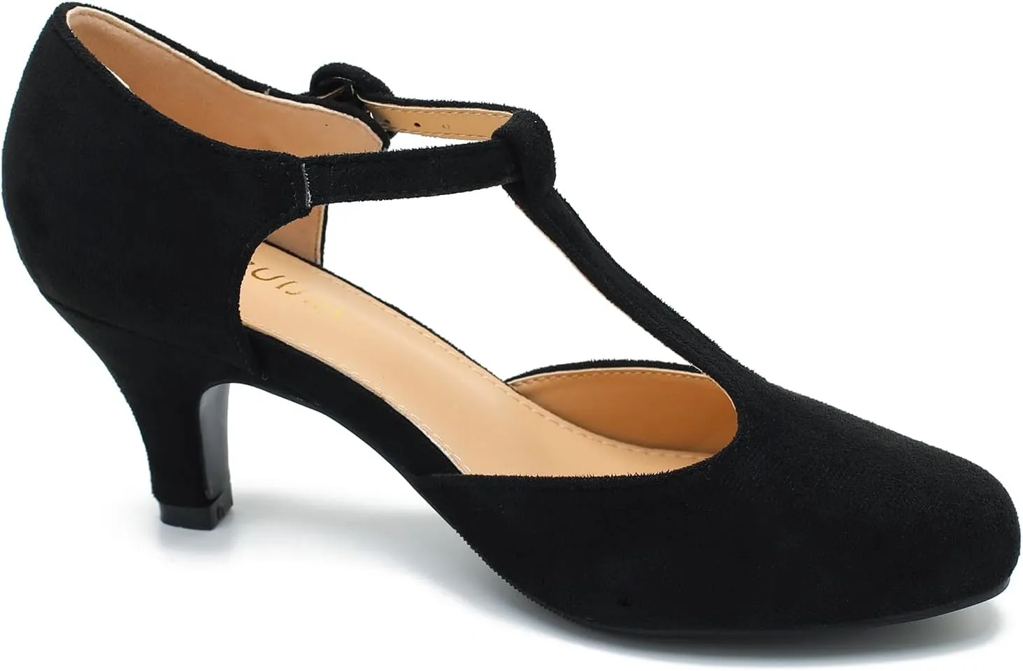 Womens T Strap Low Kitten Heels Ankle Strap Mary Janes Comfortable Vintage Closed Toe Wedding Pumps Dress Shoes