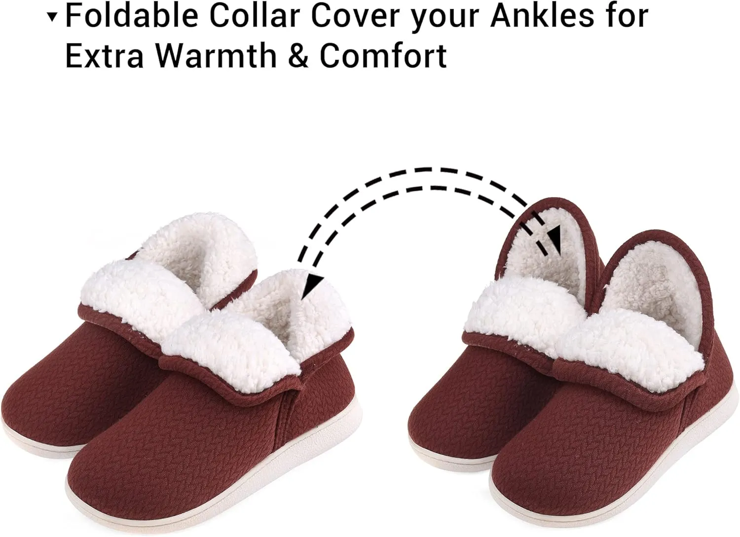 Womens Warm Bootie Slippers Comfy Memory Foam Plush Fleece Winter Indoor House Shoes