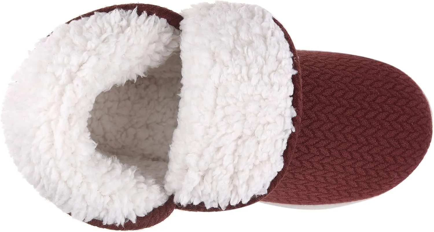 Womens Warm Bootie Slippers Comfy Memory Foam Plush Fleece Winter Indoor House Shoes