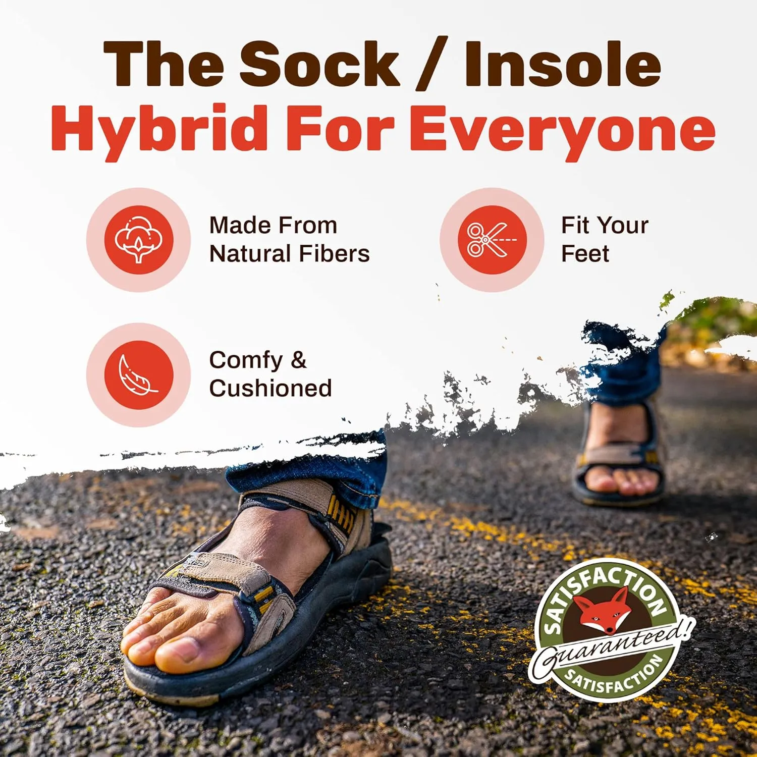Wool Flat Shoe Insert for Sandals & Sockless Shoes, Comfortable Shoe Insoles with Sweat-Absorbent Natural Fiber & Non-Slip Silicone Grip, Narrow-Cut Shoe Inserts for Women, Brown, Size 40 - SoxsolS