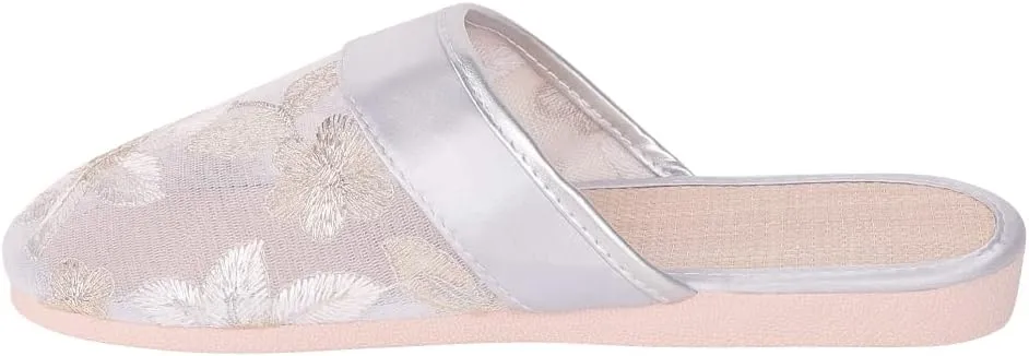 XGOPTS Chinese Mesh Slippers for Women Girls Summer Floral Mesh Sandals Slides Soft Lightweight Indoor House Slippers Flip Flops