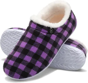 XIHALOOK Womens Mens Fuzzy Slippers Lightweight Closed Back House Shoes Slip on for Indoor Outdoor