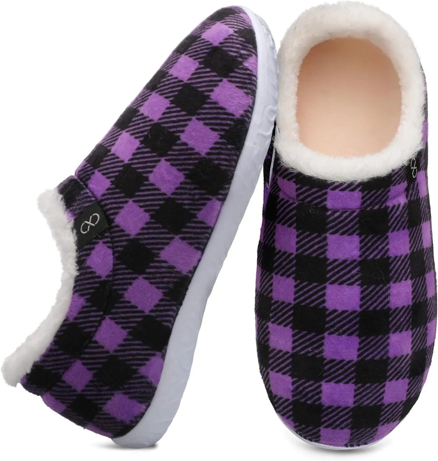 XIHALOOK Womens Mens Fuzzy Slippers Lightweight Closed Back House Shoes Slip on for Indoor Outdoor