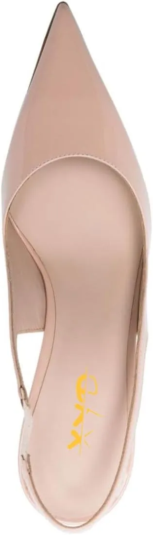 XYD Women's Romantic Rose Heel (100mm) Closed Pointed Toe Slingbacks Pumps Sexy Lady Formal Event Evening Fashion Shoes