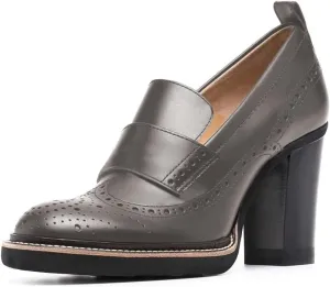 YDN Women Chunky High Heels Round Toe Oxford Loafer Size Color Material Customize Available Shoe Size 4-15 US