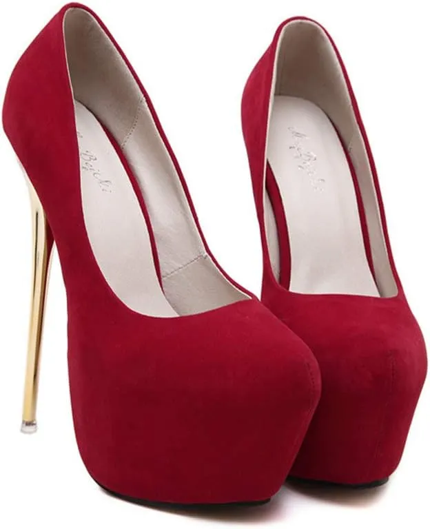YGJKLIS Women's Platform Stiletto Pumps, 16cm High Heel Sandals with 5cm Platform Wedding Party Slip On Dress Pumps Shoes