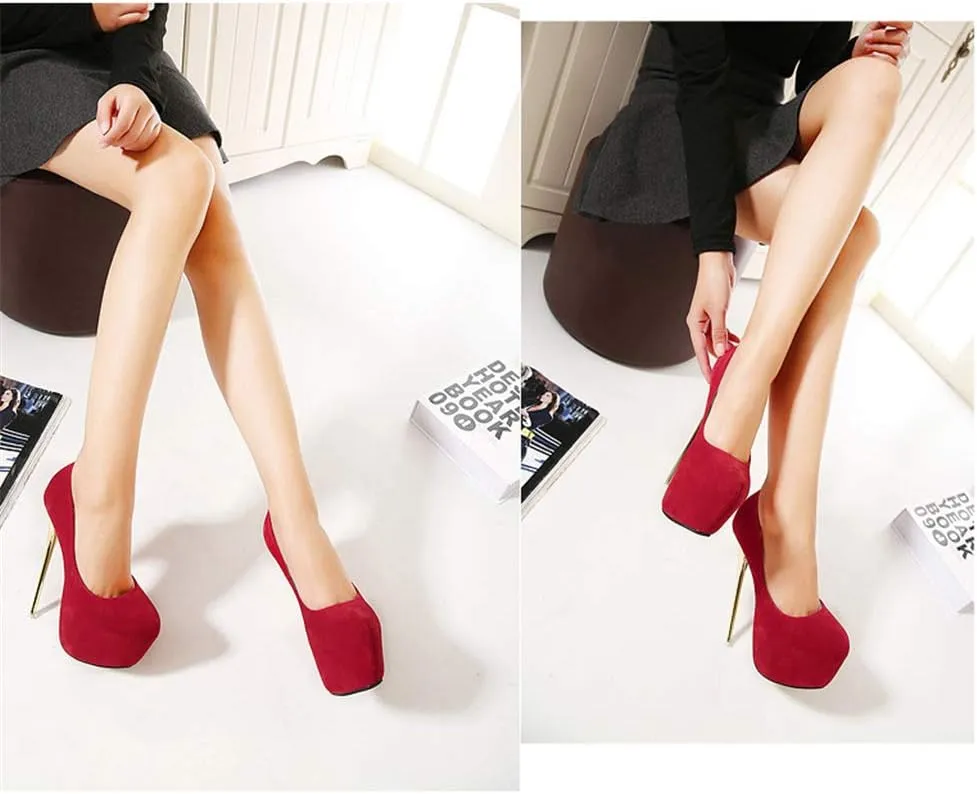 YGJKLIS Women's Platform Stiletto Pumps, 16cm High Heel Sandals with 5cm Platform Wedding Party Slip On Dress Pumps Shoes