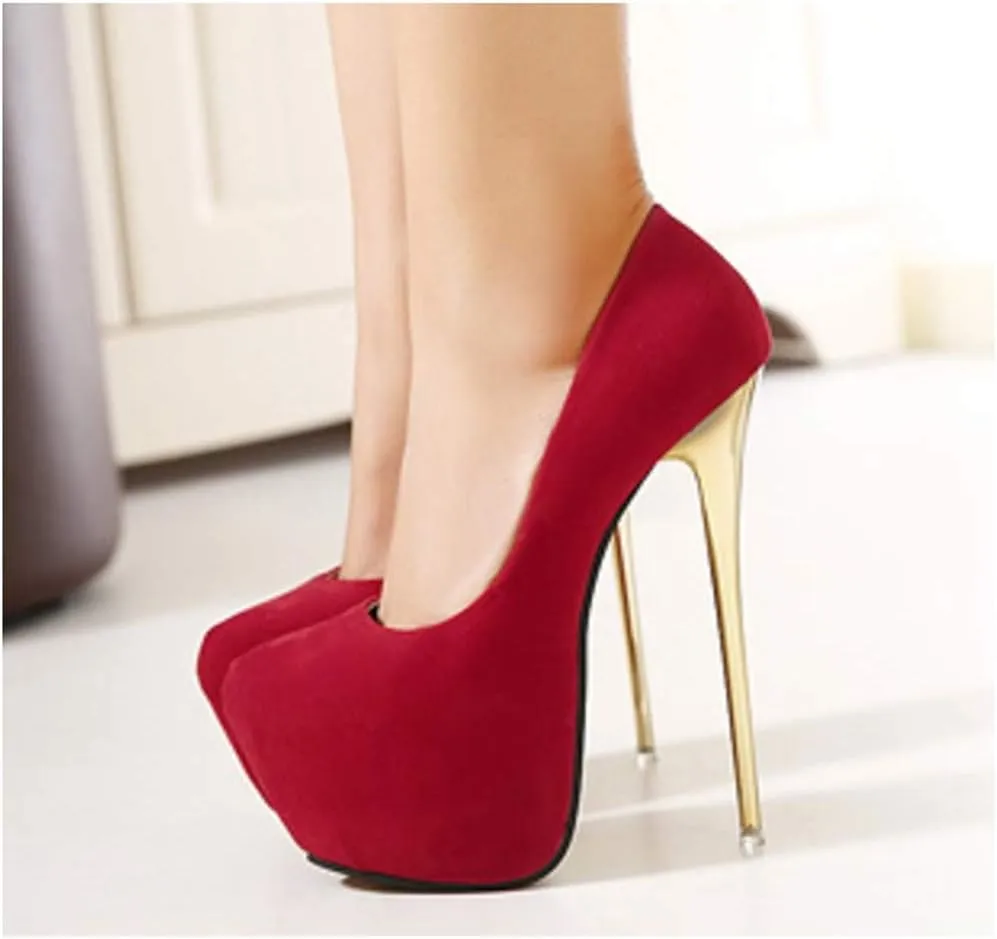 YGJKLIS Women's Platform Stiletto Pumps, 16cm High Heel Sandals with 5cm Platform Wedding Party Slip On Dress Pumps Shoes