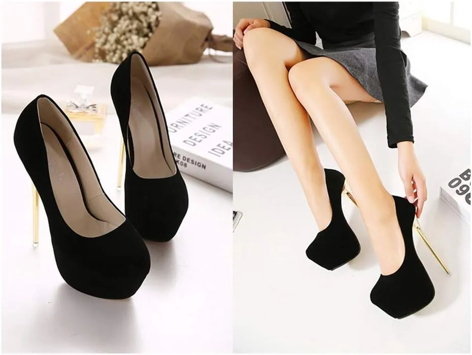 YGJKLIS Women's Platform Stiletto Pumps, 16cm High Heel Sandals with 5cm Platform Wedding Party Slip On Dress Pumps Shoes