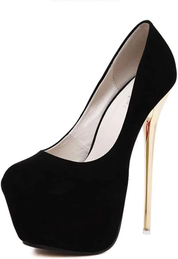 YGJKLIS Women's Platform Stiletto Pumps, 16cm High Heel Sandals with 5cm Platform Wedding Party Slip On Dress Pumps Shoes