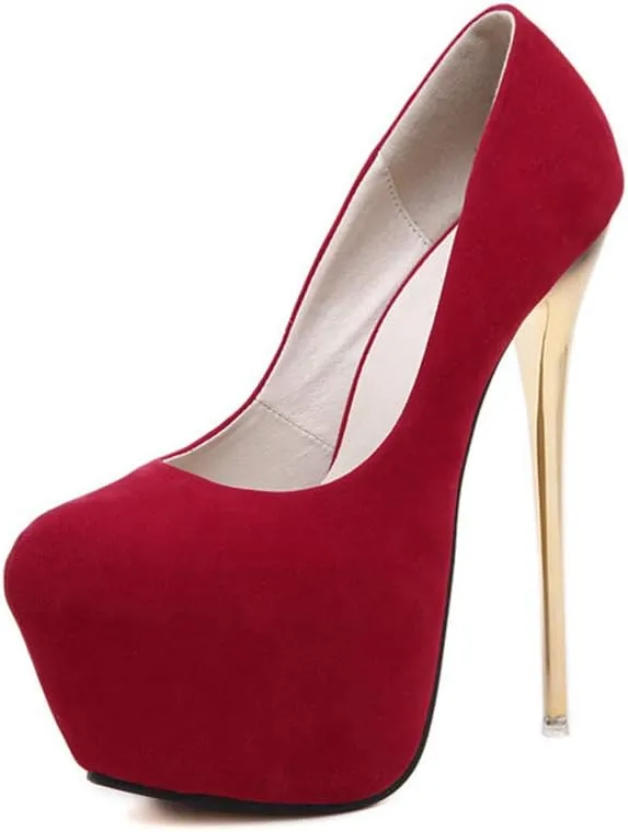 YGJKLIS Women's Platform Stiletto Pumps, 16cm High Heel Sandals with 5cm Platform Wedding Party Slip On Dress Pumps Shoes