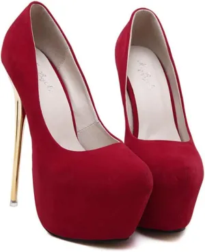 YGJKLIS Women's Platform Stiletto Pumps, 16cm High Heel Sandals with 5cm Platform Wedding Party Slip On Dress Pumps Shoes