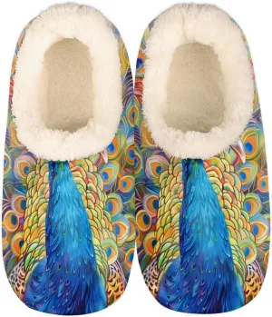 Yzrwebo Slippers for Women Men Indoor Non-Slip Slippers Socks Warm Comfy Soft House Slippers Bedroom Fuzzy Plush Lined House Shoes