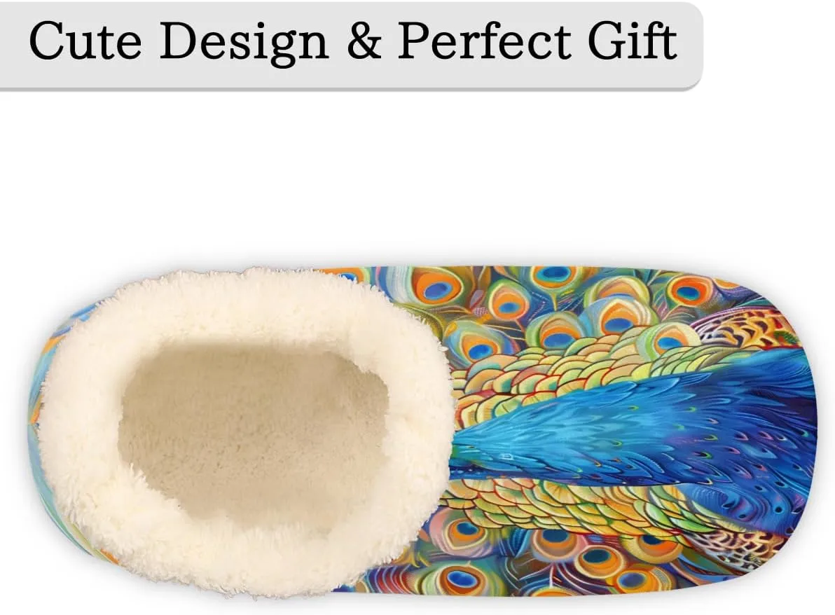 Yzrwebo Slippers for Women Men Indoor Non-Slip Slippers Socks Warm Comfy Soft House Slippers Bedroom Fuzzy Plush Lined House Shoes